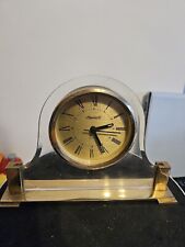 Ingersoll Quartz Gold Plated Glass Front Mantle Clock
