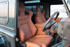 Tan leather Corbeau low base heated front seats Fit Land Rover Defender 90 110
