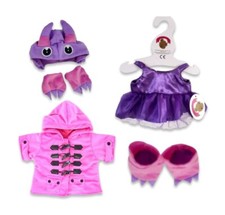 BUILD a Bear YOUR BEARS WARDROBE Teddy Outfit Pink DUFFLE COAT DRESS & Hat New