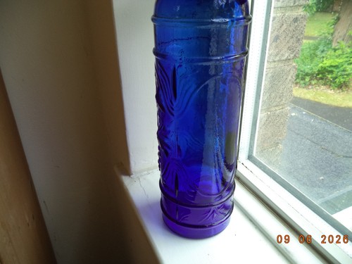 Large blue glass - glass, bottle.cobalt