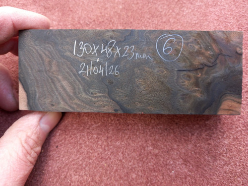 Mun ebony burl handle blank - blank, 6