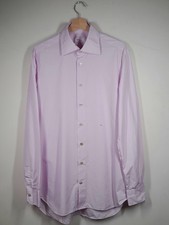 KITON Mens Cotton Shirt Made-To-Measure Light Pink XL Made In Italy RRP £550+