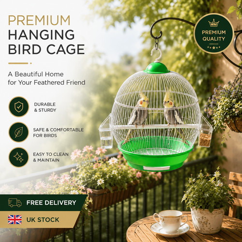 Green round bird - green,