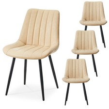 4X Faux Leather Dining Chairs