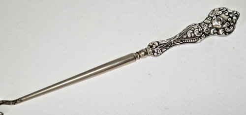 Antique silver button hook - antique,