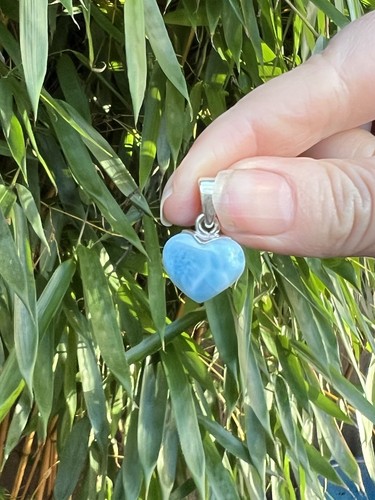 Larimar heart pendant - heart, aaa+