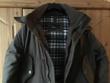 Fred Perry Mens Padded Parka Coat Size Medium  Above the Knee Army Green Coat 
