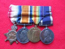 WW1 MEDAL TRIO & LS & GC MEDAL