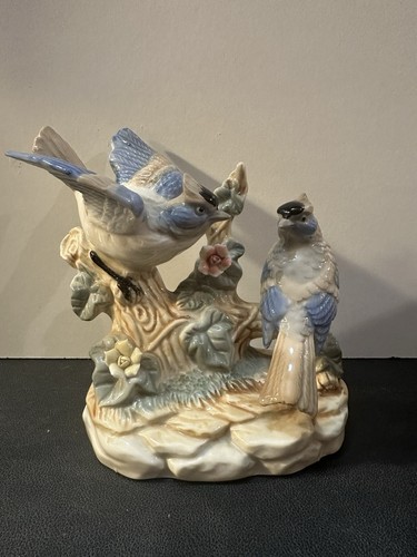 Vintage porcelain blue jay - blue,