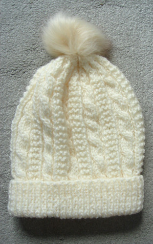 Ladies hand knitted cream - cream, aran