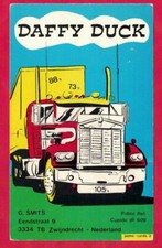 Daffy Duck. Poma CB Radio QSL Card #3 Big Rig and Trailer.