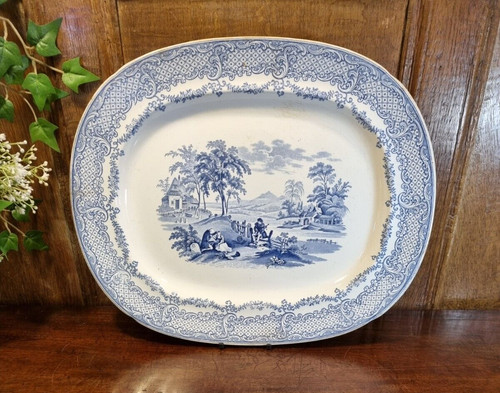 Antique blue white c1850 - antique,
