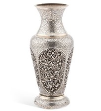 A CHINESE SILVER VASE of