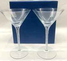Royal Scot Crystal - Air Twist Martini Crystal Pair Cocktail - New & Gift Boxed