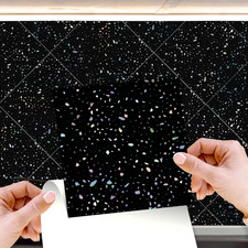Glitter Black Tile Stickers
