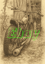 Speedway Retro Bike A4 size