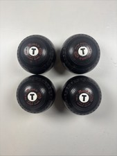 Henselite Size 5 Heavy Classic Deluxe Black Lawn Bowls Set Of 4