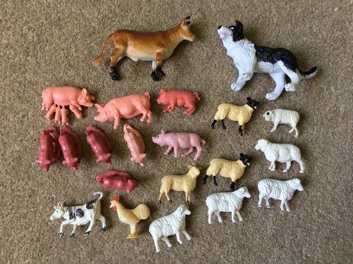 Plastic farm animals - farm, bundle