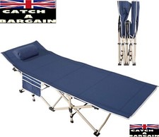 Foldable Camping Bed with Side Bag & Pillow for Beach, Fishing or Camping (S634)