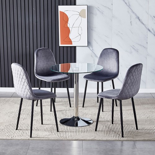 Glass dining table 4chair - table, 2/4chair