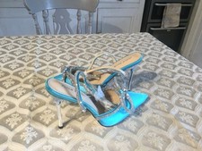 Ladies Public  Desire Wrap Diamanté Bow Pointed  Formal Shoes  Colour Aqua Blue.