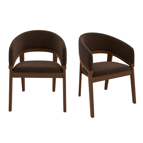 Set walnut brown velvet - of, &