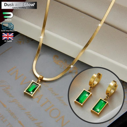 Women emerald jewellery gift - emerald,