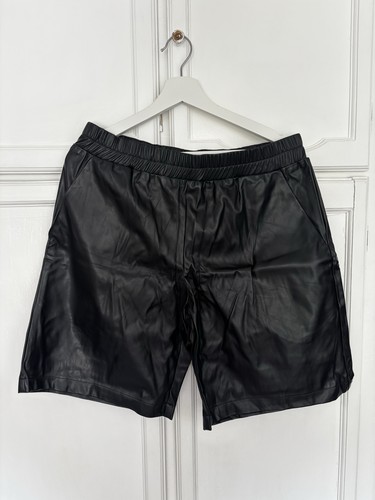 Black shiny faux leather - black,