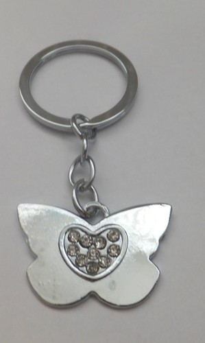 Diamante key rings - rings, butterfly