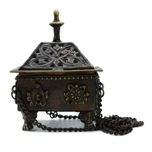 Brass tibetan burner - brass, eight