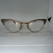 VTG 1950s 60s Gold Cat Eye