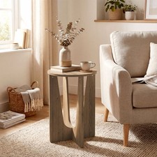 Round side table rustic end - round,
