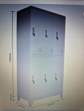 6 Door Locker Metal Storage Cabinet - new and unused, still boxed - collect only
