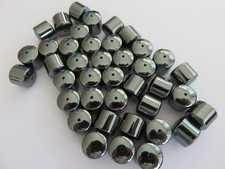 Hematite Barrel Beads approx 10mm x 10mm, 40 pieces