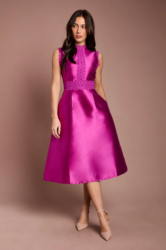 Coast magenta midi dress - midi,