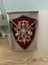  Vintage Medieval Coat of Arms - Swords Knight Plaque Crest Wall Hanging