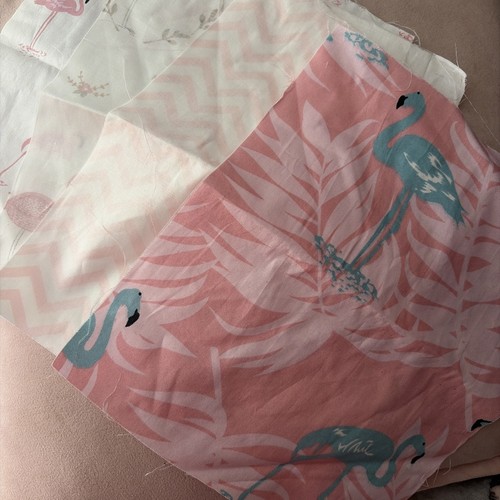 Flamingo squares material - flamingo,