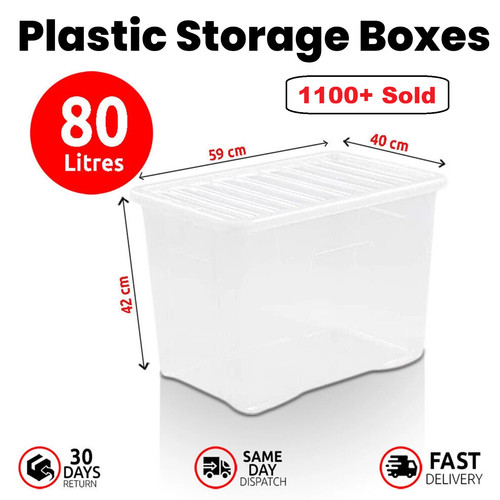 80l clear plastic - plastic, storage