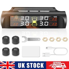 Tyre Pressure Monitoring System TPMS Solar Wireless Universal 4 External Sensors
