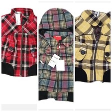 BNWT MISS POSH CHECK TARTAN PUNK JACKET SIZES 10-12 RED,YELLOW & PINK/BLK HOODIE