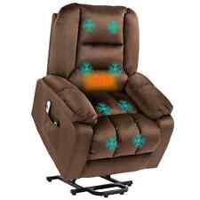 Electric Riser Recliner Lift Chair Quick Assembly Vibration Massage Heat Brown