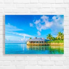 Tropical Beach Hut Canvas