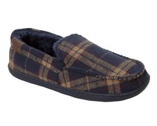 MENS NAVY TARTAN PRINT PADDED