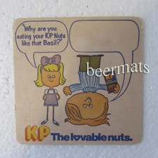 KP Nuts 'The Loveable Nuts' - Beermat Drinks Coasters dated 1976
