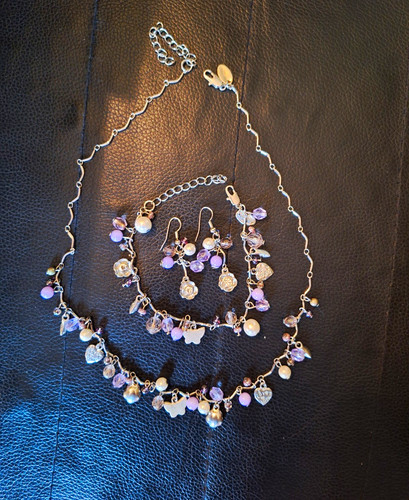 Silver tone purple - silver,