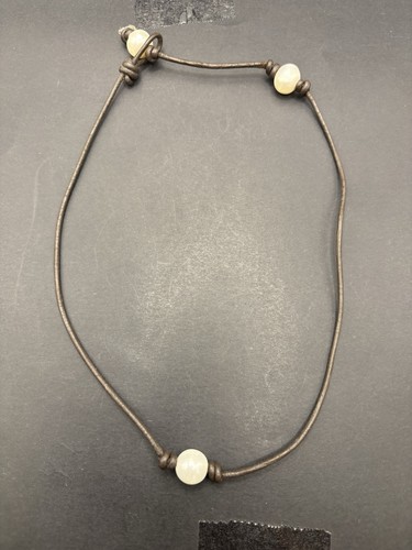 Brown leather lariat - 18",