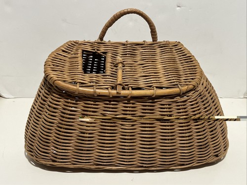 Vintage wicker fishing creel - vintage,