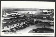 SHANNON AIRPORT, IRELAND. Pan American Airlines Aeroplane / 1940's Cars. RPPC.