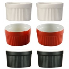Round Ramekin Cream Red Black