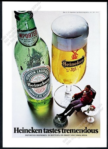 1971 heineken beer bottle - 1971,